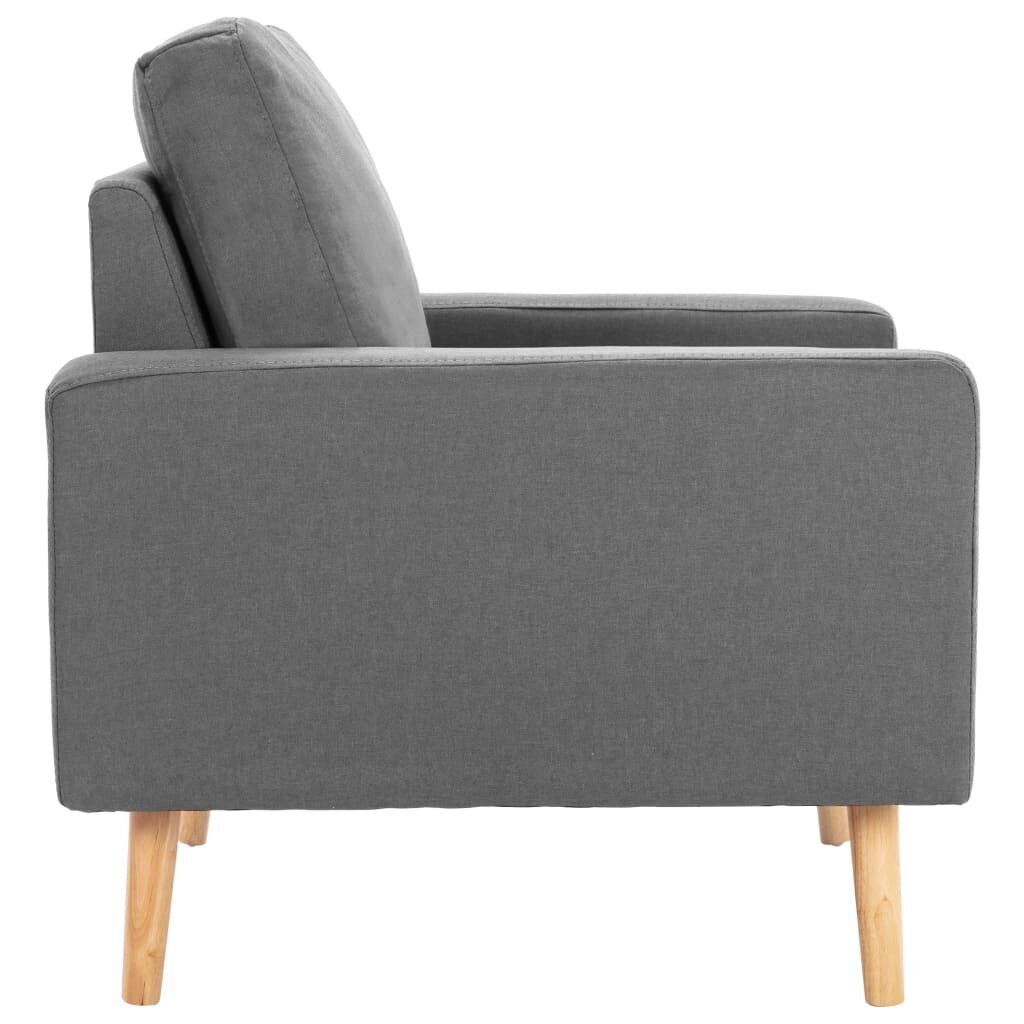 vidaXL divdaļīgs dīvānu komplekts, gaiši pelēks audums cena un informācija | Dīvāni | 220.lv