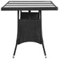 vidaXL dārza galds, melns, 170x80x74 cm, PE rotangpalma cena un informācija | Dārza galdi | 220.lv