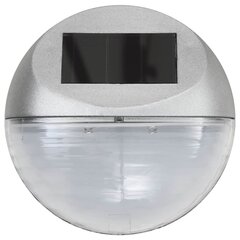 vidaXL āra solārās sienas lampas, 12 gab., LED, apaļas, sudraba krāsa cena un informācija | Āra apgaismojums | 220.lv