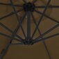 vidaXL saulessargs ar tērauda kātu, 300 cm, pelēkbrūns cena un informācija | Saulessargi, markīzes un statīvi | 220.lv