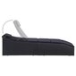 vidaXL sauļošanās gulta ar matraci, melna, PE pinums cena un informācija | Sauļošanās krēsli | 220.lv