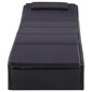 vidaXL sauļošanās gulta ar matraci, melna, PE pinums cena un informācija | Sauļošanās krēsli | 220.lv