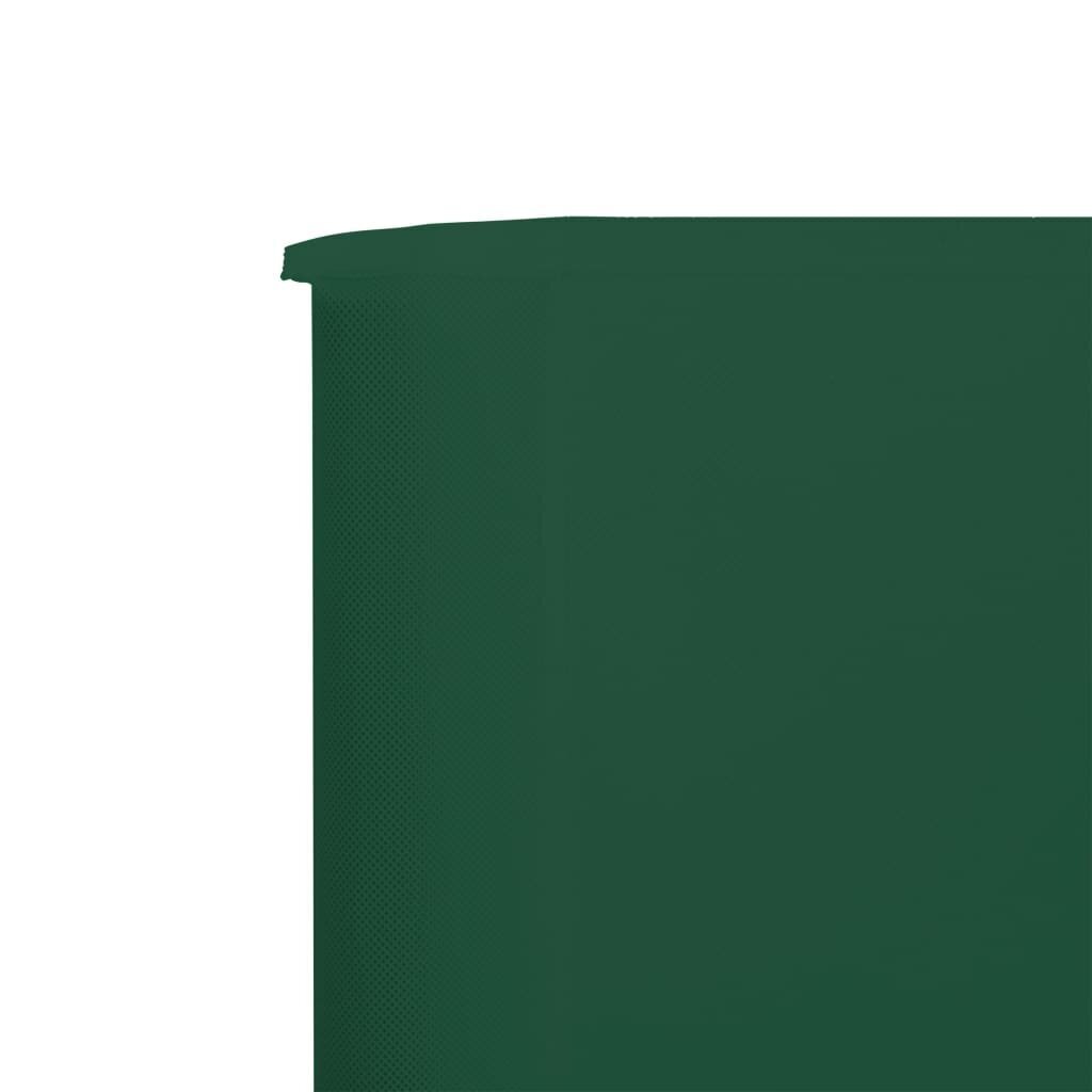 vidaXL 6 paneļu vēja aizsargsiets, zaļš, 800x120 cm, audums cena un informācija | Saulessargi, markīzes un statīvi | 220.lv