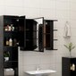 vidaXL vannasistabas spoguļskapītis, melns, 80x20,5x64 cm cena un informācija | Vannas istabas skapīši | 220.lv