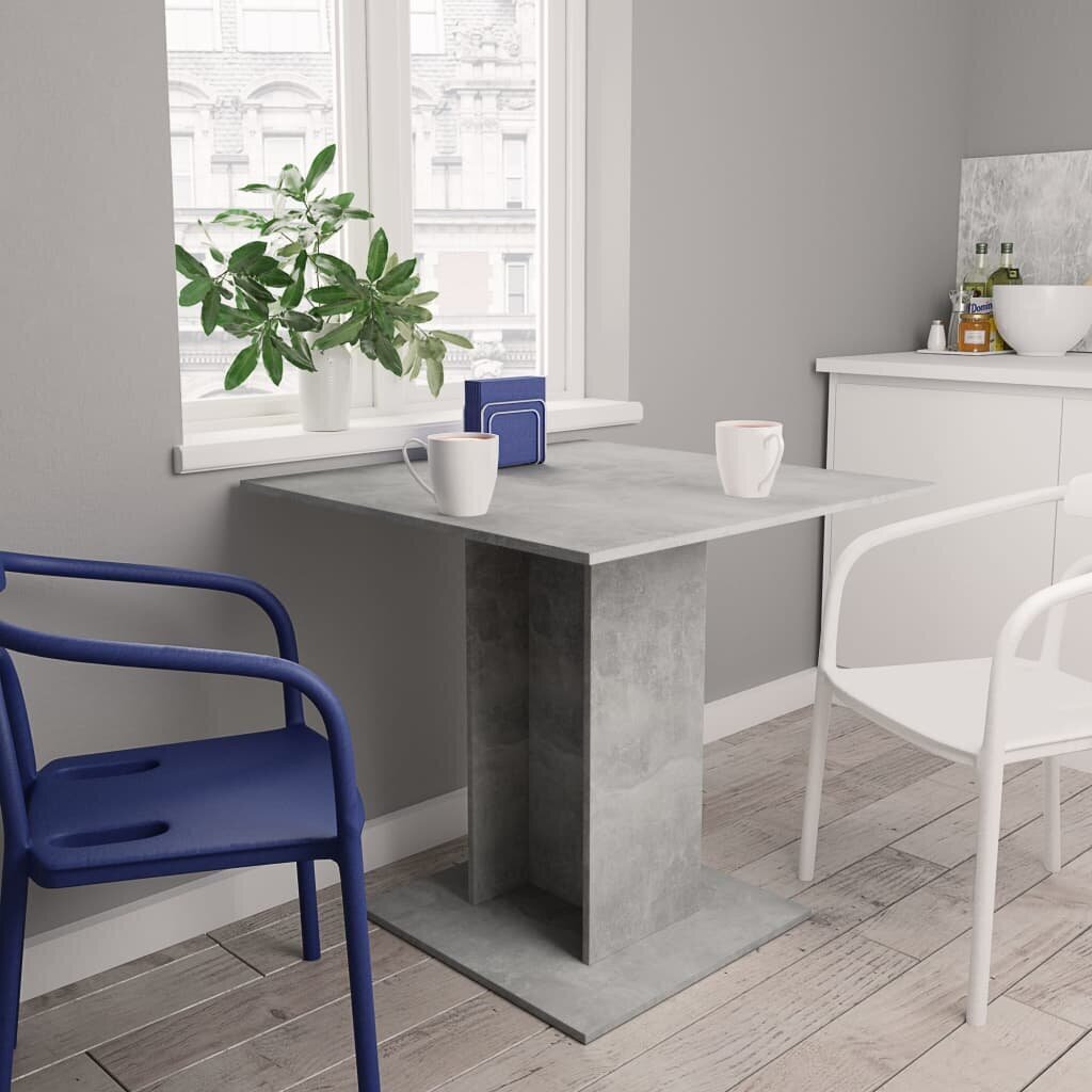 vidaXL virtuves galds, 80x80x75 cm, betona pelēks, skaidu plāksne cena un informācija | Virtuves galdi, ēdamgaldi | 220.lv
