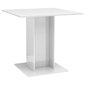 vidaXL virtuves galds, 80x80x75 cm, spīdīga balts, skaidu plāksne cena un informācija | Virtuves galdi, ēdamgaldi | 220.lv