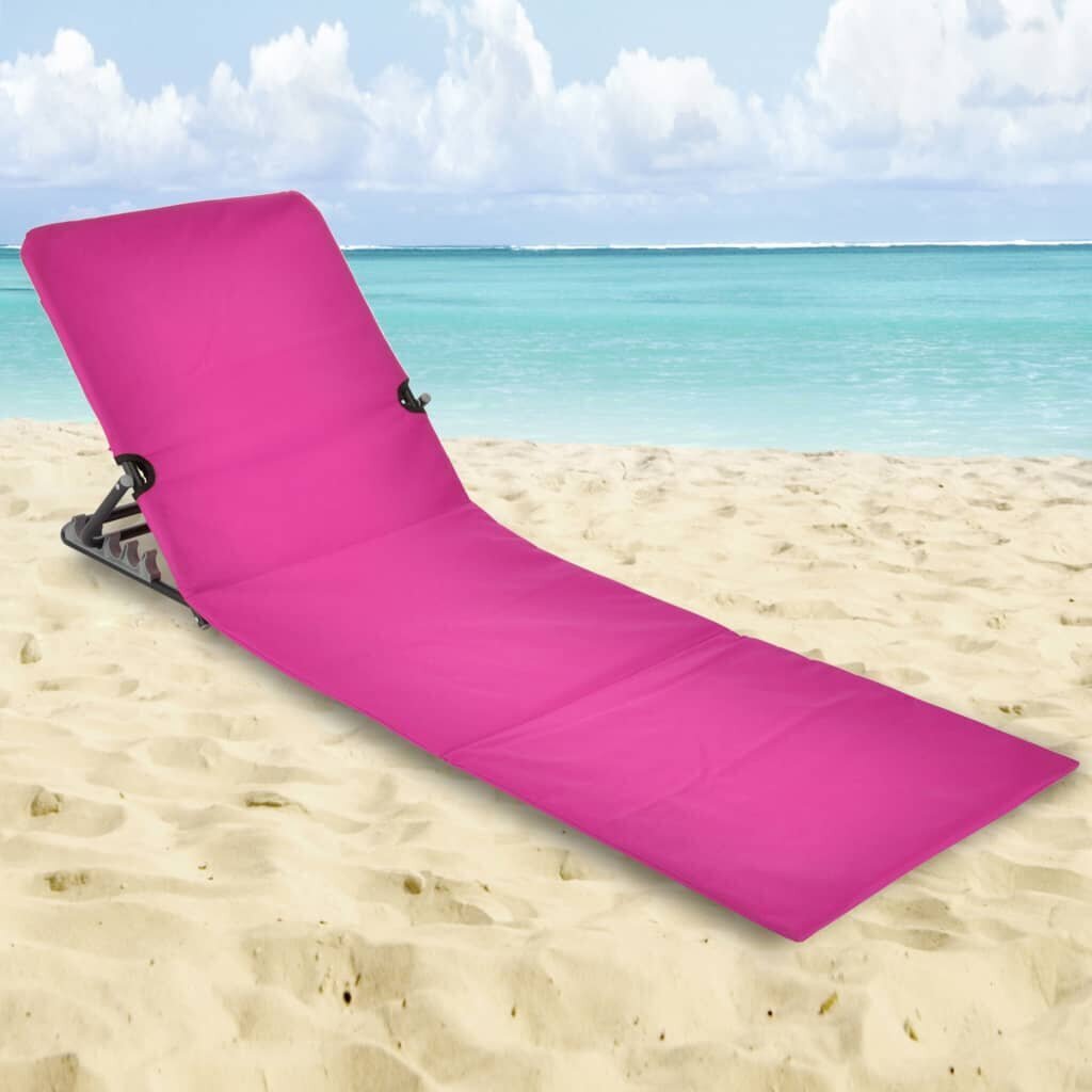 HI pludmales paklājs, salokāms, rozā PVC cena un informācija | Dārza krēsli | 220.lv
