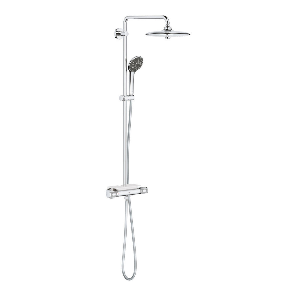 GROHE Vitalio Joy 260 termostata dušas sistēma ar 3 strūklām 260 mm lietus galvu un 3 strūklu 110 mm dušu, ūdeni taupoša, hromēta, 26403002 cena un informācija | Dušas komplekti un paneļi | 220.lv