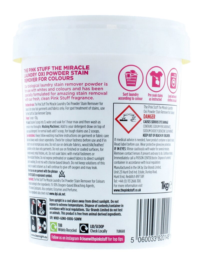 Veļās traipu tīrīšanas pulveris StarDrops The Pink Stuff, 1 kg cena un informācija | Veļas mazgāšanas līdzekļi | 220.lv