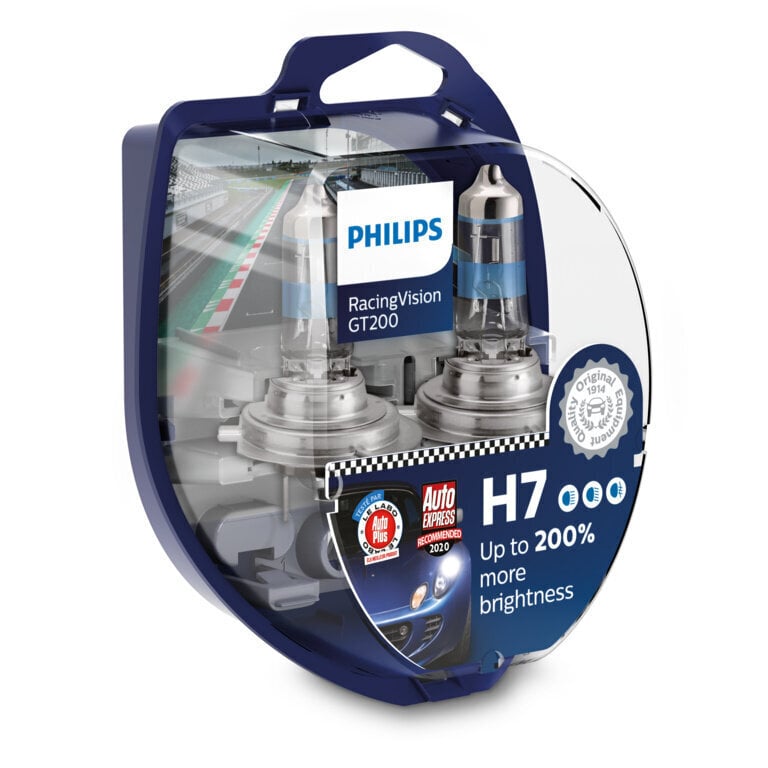 PHILIPS autospuldze H7 12V 55W Racing Vision +200%, 2 gab. blisteris цена и информация | Auto spuldzes | 220.lv