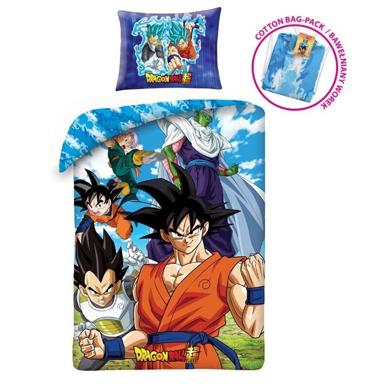 Bērnu gultas veļas komplekts Dragon Ball 140x200 cm, 2 daļas cena un informācija | Bērnu gultas veļa | 220.lv