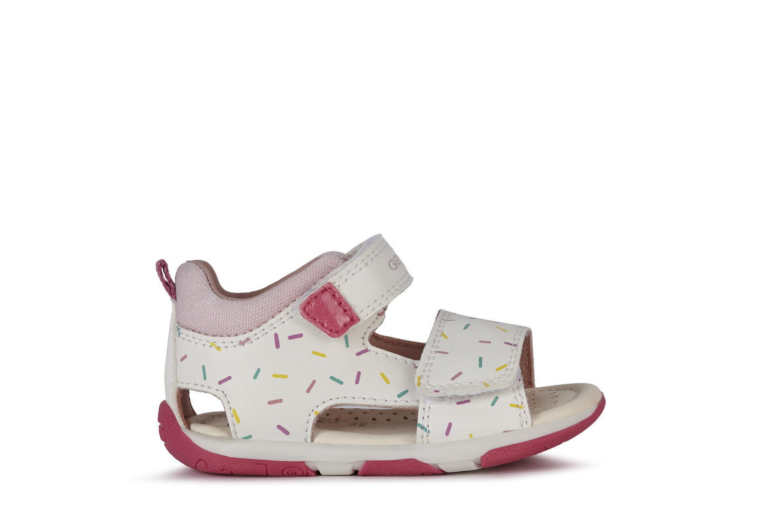 Rozā/baltas sandales meitenēm, GEOX B SANDAL TAPUZ GIRL cena un informācija | Bērnu sandales | 220.lv