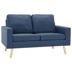 vidaXL divvietīgs dīvāns, zils audums cena un informācija | Dīvāni | 220.lv