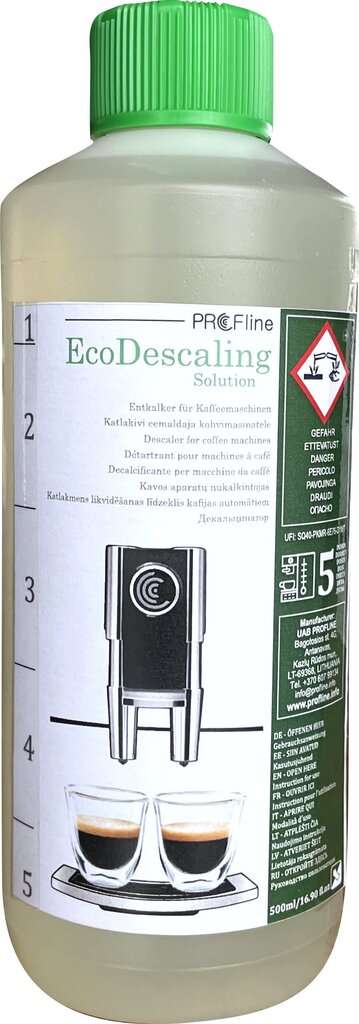 EcoDescaling šķīdums, atkaļķošanas šķidrums kafijas automātiem, 500ml cena un informācija | Tīrīšanas līdzekļi | 220.lv