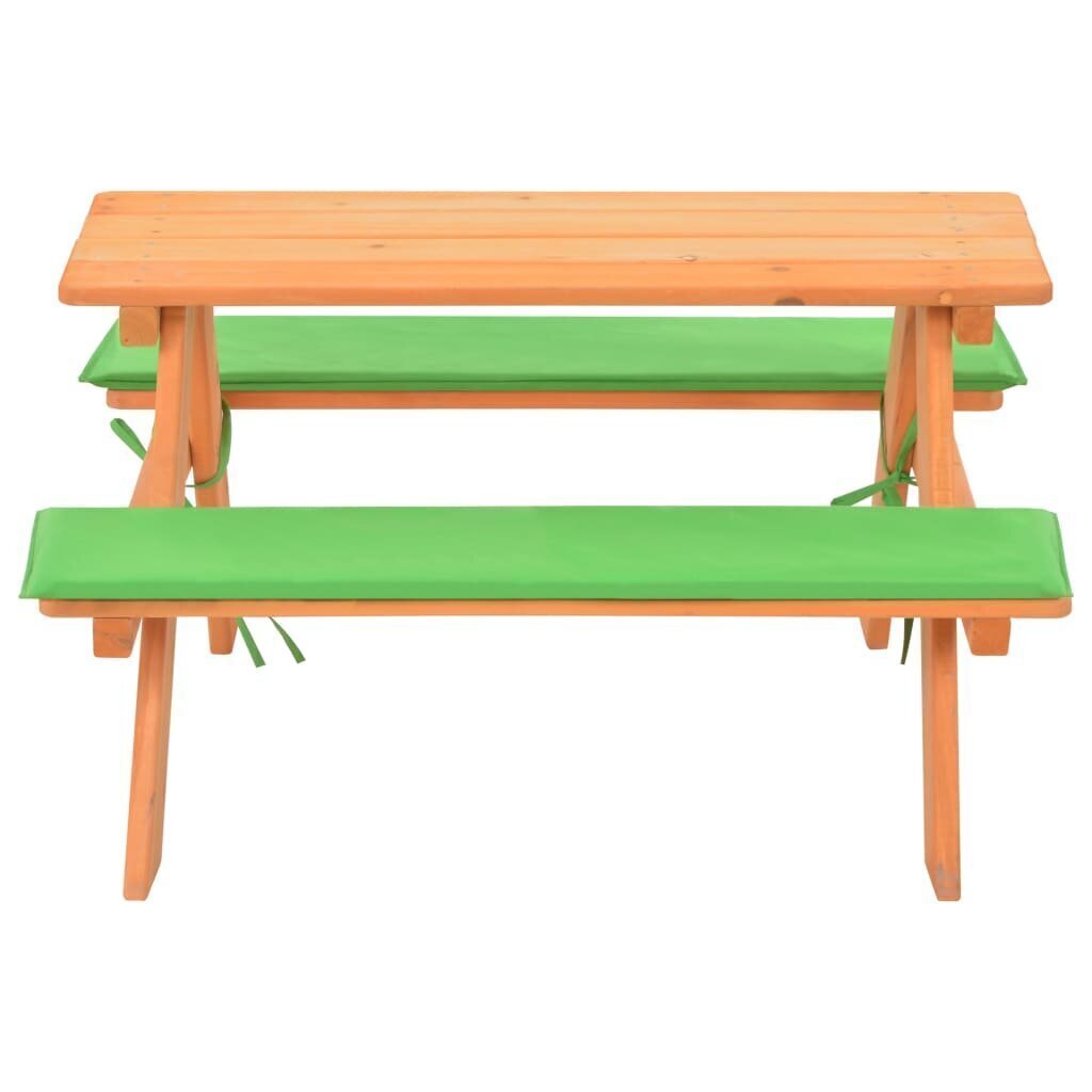 vidaXL bērnu piknika galds ar soliem, 89x79x50 cm, masīvs egles koks цена и информация | Dārza mēbeles bērniem | 220.lv