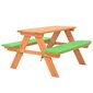 vidaXL bērnu piknika galds ar soliem, 89x79x50 cm, masīvs egles koks cena un informācija | Dārza mēbeles bērniem | 220.lv