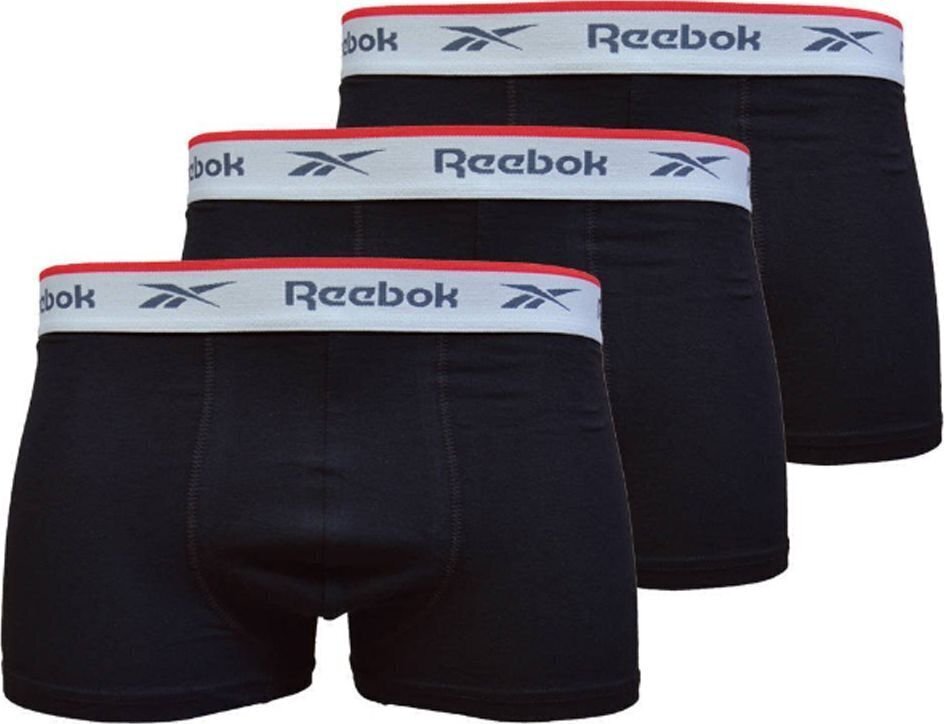 Apakšbikses vīriešiem Reebok Trunk Ovett C8266, 3 gab., melnas cena un informācija | Vīriešu apakšbikses | 220.lv