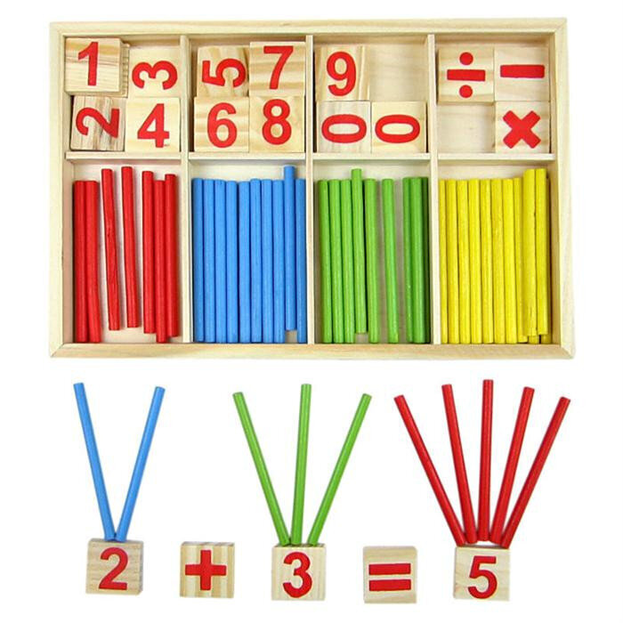 Koka skaitīšanas komplekts Montessori Wooden counting set cena un informācija | Rotaļlietas zīdaiņiem | 220.lv