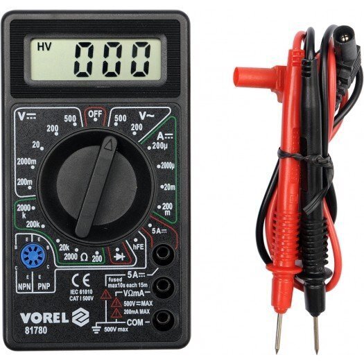 Digitālais multimetrs Vorel 81780 cena un informācija | Rokas instrumenti | 220.lv