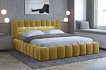 Кровать NORE Lamica 04, 140x200 см, желтая