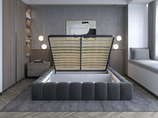 Кровать NORE Lamica 08, 140x200 см, серая цена и информация | Кровати | 220.lv