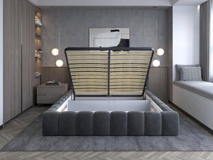 Кровать NORE Lamica 07, 160x200 см, светло-серая цена и информация | Кровати | 220.lv