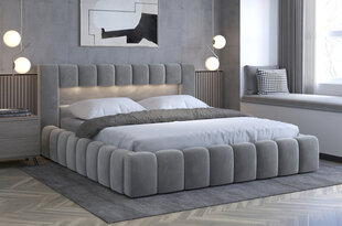 Кровать NORE Lamica 08, 160x200 см, серая цена и информация | Кровати | 220.lv