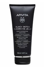 Attīrošs sejas gels Apivita Black Detox, 150 ml cena un informācija | Sejas ādas kopšana | 220.lv