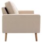 vidaXL divvietīgs dīvāns, krēmkrāsas audums cena un informācija | Dīvāni | 220.lv