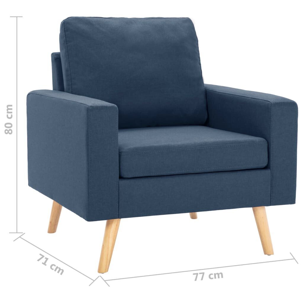 vidaXL divdaļīgs dīvānu komplekts, zils audums cena un informācija | Dīvāni | 220.lv