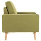 vidaXL 2-daļīgs dīvānu komplekts, zaļš audums cena un informācija | Dīvāni | 220.lv