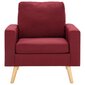 vidaXL 2-daļīgs dīvānu komplekts, vīnsarkans audums cena un informācija | Dīvāni | 220.lv