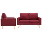 vidaXL 2-daļīgs dīvānu komplekts, vīnsarkans audums cena un informācija | Dīvāni | 220.lv