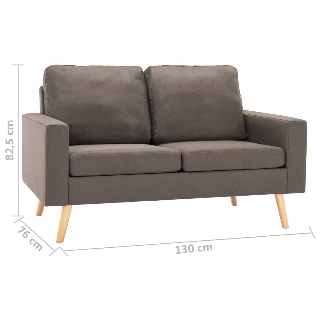 vidaXL 2-daļīgs dīvānu komplekts, pelēkbrūns audums cena un informācija | Dīvāni | 220.lv