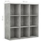 vidaXL grāmatu plaukts, betona pelēks, 98x30x98 cm, skaidu plāksne цена и информация | Plaukti | 220.lv