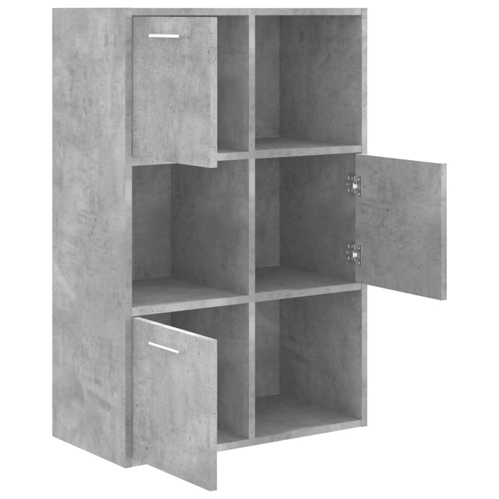 vidaXL skapis, betona pelēks, 60x29,5x90 cm, kokskaidu plāksne cena un informācija | Plaukti | 220.lv