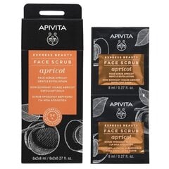 Скраб для лица с абрикосами Apivita Express Beauty, 2 x 8 мл цена и информация | Средства для очищения лица | 220.lv