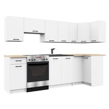 Комплект кухонных шкафчиков NORE Oliwia 3 м, белый цена и информация | Кухонные гарнитуры | 220.lv