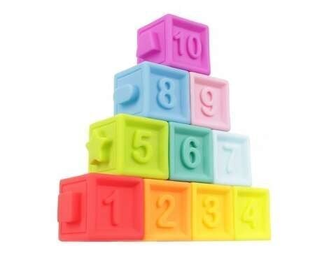 Mīkstie bloki, krāsaini, 10 gab. cena un informācija | Rotaļlietas zīdaiņiem | 220.lv