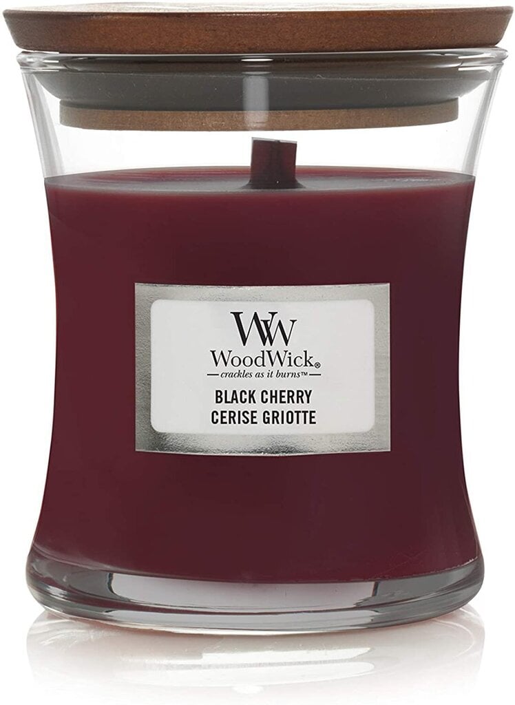 WoodWick aromātiska svece Black Cherry 85 g cena un informācija | Sveces un svečturi | 220.lv