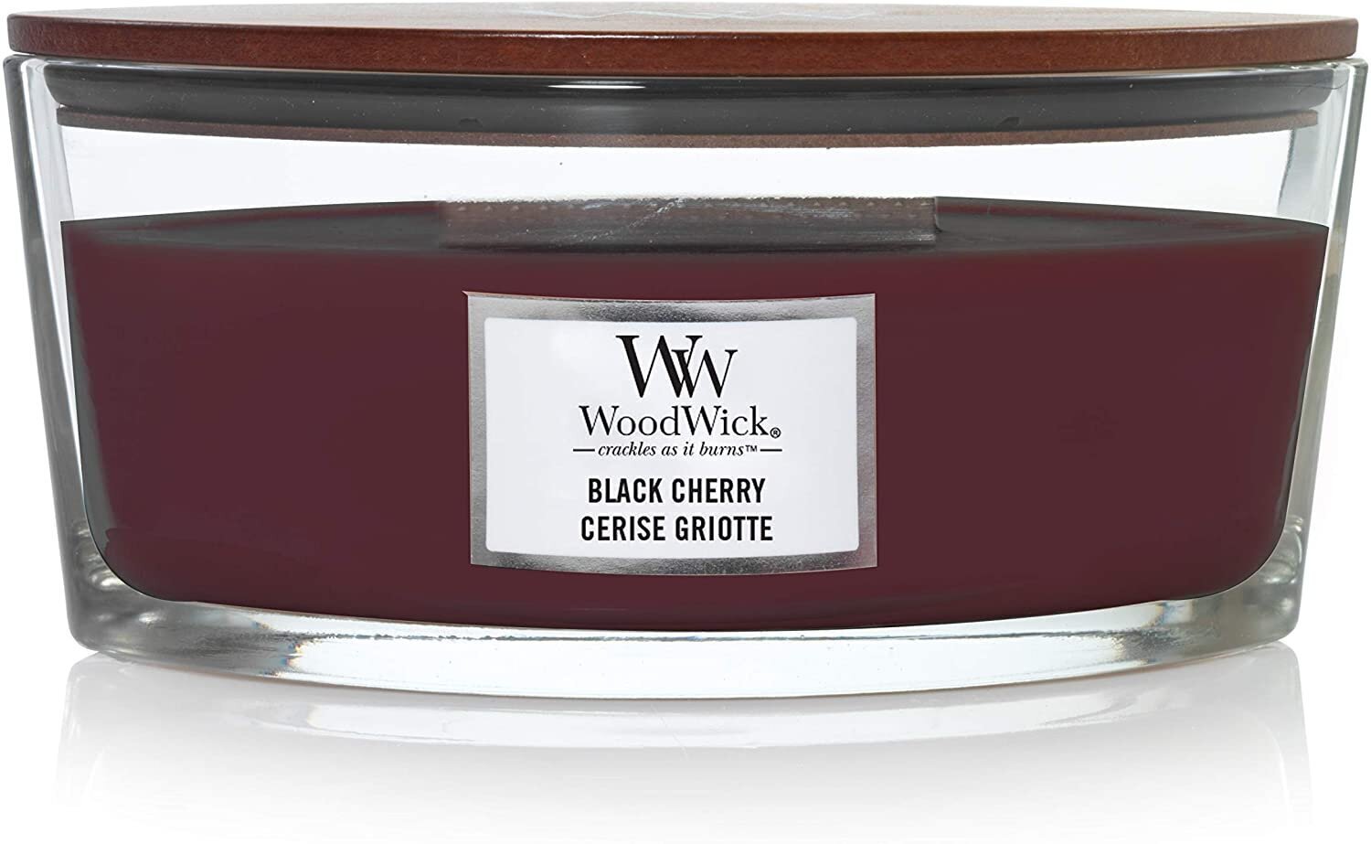 WoodWick aromātiska svece Black Cherry, 453,6 g цена и информация | Sveces un svečturi | 220.lv