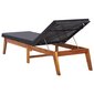 vidaXL sauļošanās zvilnis ar matraci, PE rotangpalma, akācijas koks cena un informācija | Sauļošanās krēsli | 220.lv