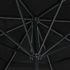 vidaXL dārza saulessargs ar alumīnija kātu, 500 cm, melns цена и информация | Зонты, маркизы, стойки | 220.lv