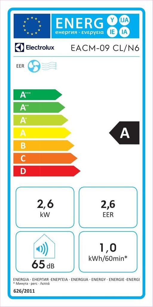 Mobilais gaisa kondicionieris Electrolux EACM-09 CL / N6 (ZVIEDRIJA) cena un informācija | Gaisa kondicionieri, siltumsūkņi, rekuperatori | 220.lv