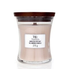 WoodWick aromātiskā svece Vanilla & Sea Salt 275 g cena un informācija | Sveces un svečturi | 220.lv