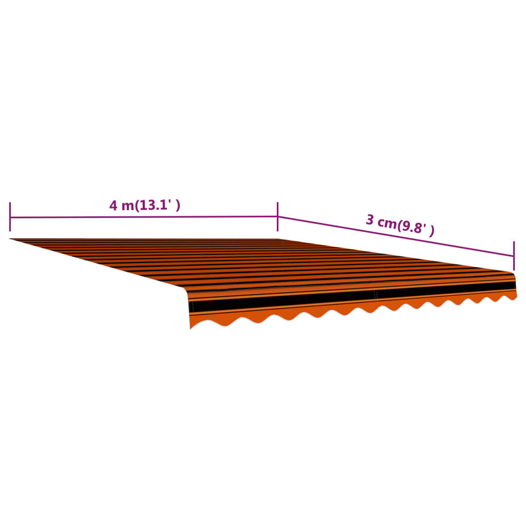 vidaXL markīzes jumts, oranžs ar brūnu, 400x300 cm cena un informācija | Saulessargi, markīzes un statīvi | 220.lv
