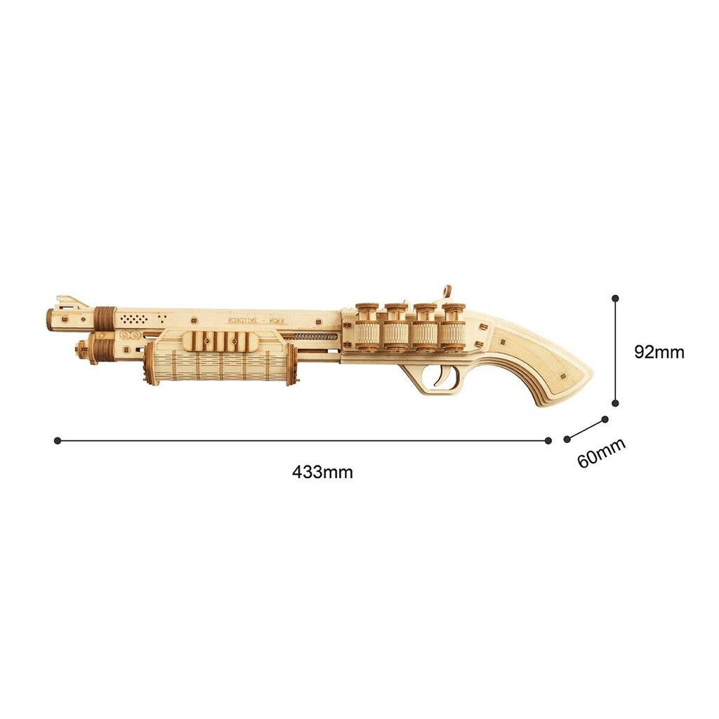 Konstruktors Robotime Terminator M870, 3D puzle cena un informācija | Konstruktori | 220.lv