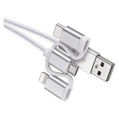 USB-MICRO B,C,i16P, 1M цена и информация | Кабели для телефонов | 220.lv