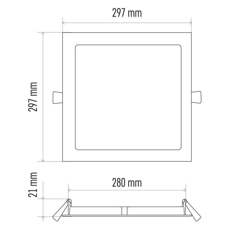 LED panelis 300x300 kvadrāta, balts, iebūvējams 24W NW IP20 цена и информация | Iebūvējamās lampas, LED paneļi | 220.lv