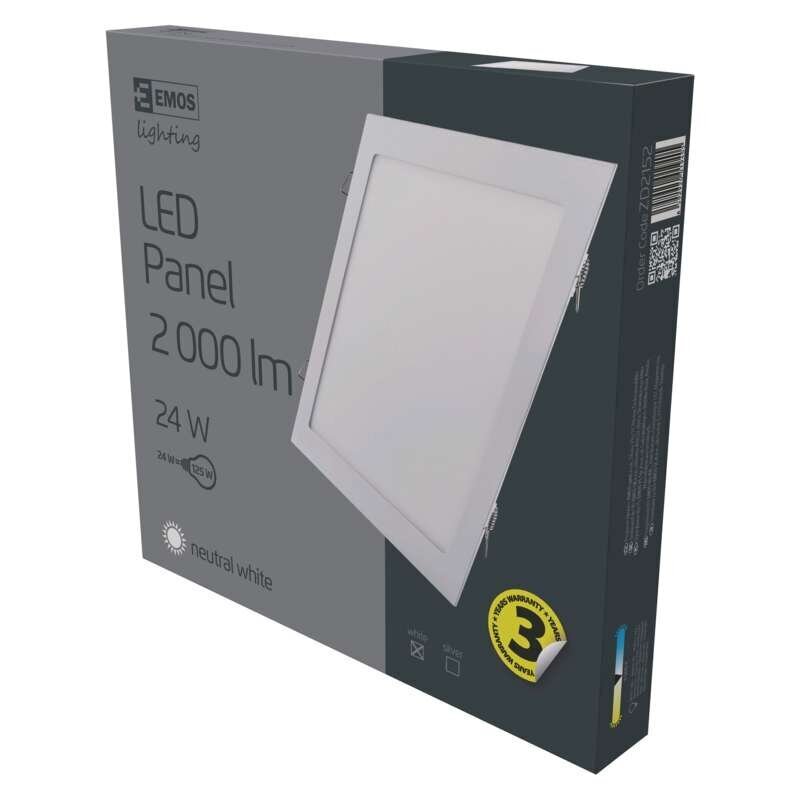 LED panelis 300x300 kvadrāta, balts, iebūvējams 24W NW IP20 cena un informācija | Iebūvējamās lampas, LED paneļi | 220.lv